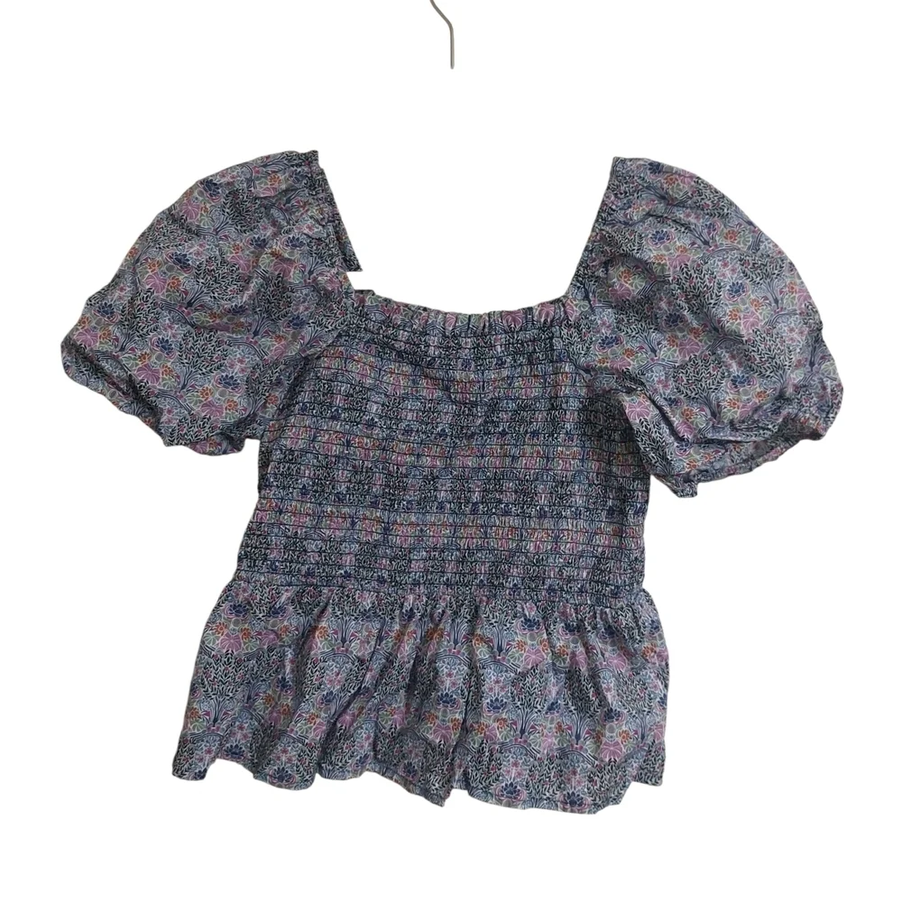 J. Crew Floral Puff Sleeve Blouse - Picture 2 of 6